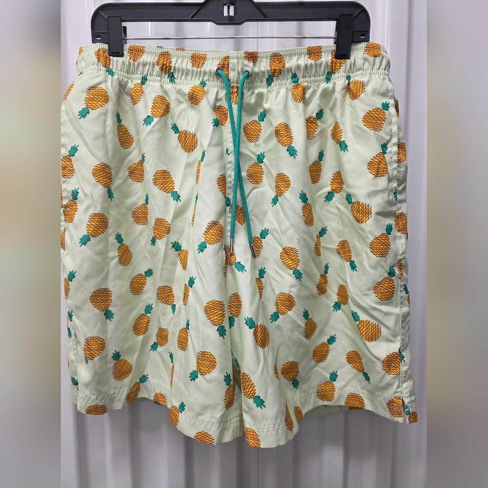 Lands' End Pineapple Print Swim Shorts